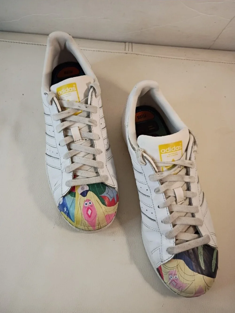 Adidas Originals White Superstar Pharrell Supershell Leather Sneakers Mens 7.5